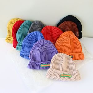 Chapéus de bebê para crianças de malha quente gorro de chapéu coloria letra de colorido crianças chapéu de criança