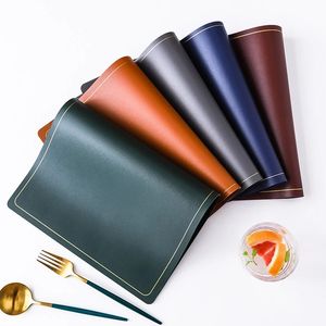 Placemat PU Leather Dining Table Mats Waterproof Washable Placemats Stain Heat Resistant Pads for Kitchen
