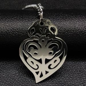 Keychains Flower Heart Big Stainless Steel Bag Chain Women Silver Color Charm Jewelry Gift Corazon Llaveros Mujer K77351BS08Keychains