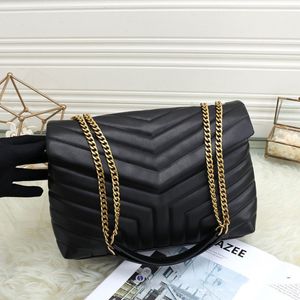 2022 Fashion Designer Bags LOULOU Women Chain Real Leather Black Leather 22cm 25cm and 32cm Large-Capacity Shoulder Bag High Quality Quilted Messenger Handbags