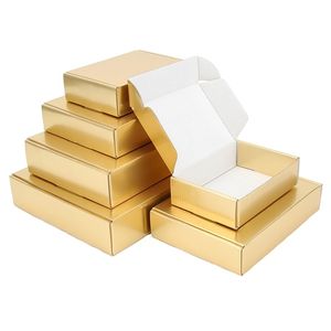 Confezione regalo color oro, parrucca, cartone ondulato a 3 strati vuoto, supporta dimensioni personalizzate stampate 220706