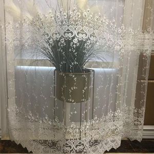 Vorhang Vorhänge Europäische elegante weiße Perlen Tüll Vorhänge für Wohnzimmer 3D Stickerei ästhetische Perlen Fenster Schlafzimmer #VTCurtain Curt