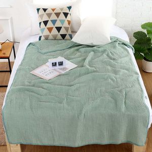 Blankets Cotton Waffle Towel Blanket For Bed Soft Throws Kids Teens Lightweight Bedspread Back To School Teenager Rugs