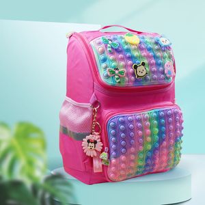 Mochila Escolar Girls Backpack School Bags Silicone Children's Storage Bag Bubble Pinch Rodent Pioneer Decompression Boy Girl Schoolbag 003