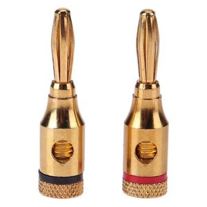 Outros acessórios de iluminação 2PCs Banana plugues de ouro banhados a ouro Conectores de fios de cabo de arame de áudio musical Terminal de solda grátis para amplificador