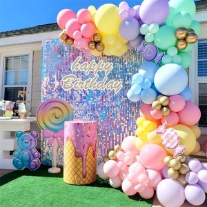 Qifu Macaron Balloons Garland Latex Ballons Arch Happy Birthday Party Decor Kids Adult Wedding Baloon Chain Baby Shower Balon