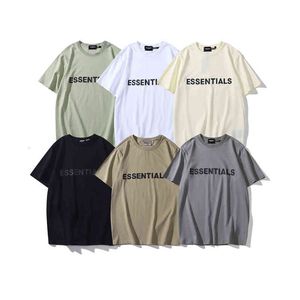 Wholesale lined fabric for sale - Group buy Fabric Clothing New Feel of God Essentials Double Line Chest Print Letter High Street Short Sleeve T shirt