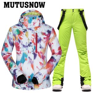 -30 degree Ski Suit Women Winter Female Jackets and Pants Warm Waterproof Women's Jacket Outdoor Snowboard Cycling Camping Brand 220812