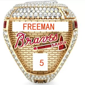 Wysokiej jakości gracze AAA 9 Nazwij Soler Freeman Albies 2021 2022 World Series Baseball Braves Mistrzostwa Mistrzostwa z drewnianym pudełkiem wyświetlającym