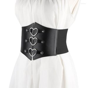 Belts Sexy Women Top Corset With Alloy Heart Buckle Woman Black Lift Up Masquerade Party Waist Seal Slimming Wrap TopBelts Smal22
