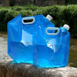 5L/10L Outdoor Water Bottles Foldable Folding Collapsible Drinking Water Bag Car Carrier Container for Camping Hiking Picnic