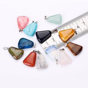 Collana con pendente in cristallo di quarzo curativo Chakra Reiki in pietra trapezoidale naturale per gioielli da donna