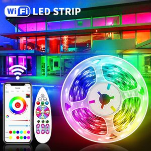 Strisce LED Striscia SMD RGB Nastro APP Luci di controllo WiFi Nastro Bluetooth Flessibile Diodo Vacanza Festa Camera da letto Infrarossi 30MMLED StrisceLED