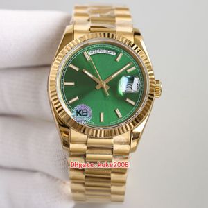 3 colors Fashion men watch 128238 36mm Yellow Gold Green chocolate Dial Sapphire Japanese movement Automatic mechanical Mens Luminescent Watches Wristwatches