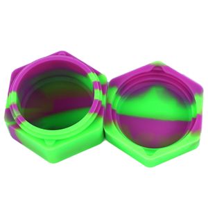 Caixas de armazenamento recipiente pequenos frascos hexagonais de silicone para fumar