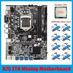 Placas -mãe mineração placa -mãe cpu 8xver006c riser cartão lga1155 8xpcie adaptador USB DDR3 msata btc mineiro placa -mãe mineiro