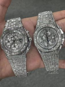 Relógios de pulso de luxo relógios masculinos 4130 relógios de movimento para homens 3255 montre de luxe relógio gelado Mosang pedra moissanite relógios de diamante relógio de pulso Mecânico automático