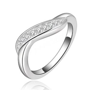 Vacker Silver Crystal Ring Noble Fashion Wedding Women Lady Ring Smycken