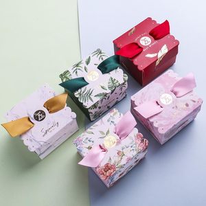 Gift Wrap Souvenirs Wedding Favors Box With Ribbon Candy Boxes For Christening Baby Shower Birthday Event Party SuppliesGift