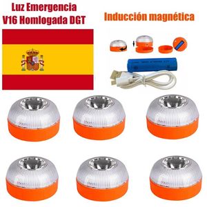 Luzes de emergência aprovadas V16 DGT recarregável Light Homologated Car Ajuda Flash Beacon Indução Magnética Estroboscópio Flashing Warning Lightemerg