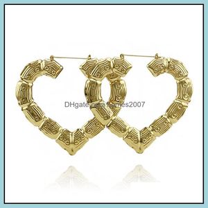 Pfirsich Herz Gro￟er Doppel -Hoop -Ohrringe f￼r Frauen Western einfache Hie -Ohrring ￼bertrieben Modeschmuck 2 Farben Drop Lieferung 2021 Charme 0g