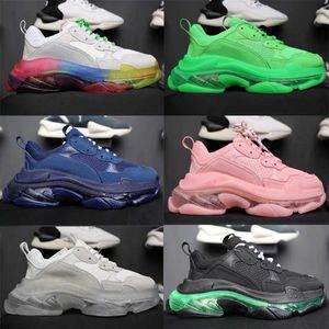 Men's Women's Casual Shoes White Black Air Cushion Triple S Low Make Old Combination Boots Sports Size EUR 36-45