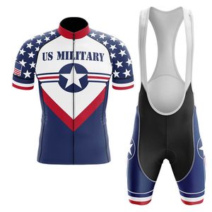 2024 U.S Military Cycling Team Jersey BikeショーツビブセットROPA CICLISMO MENS MTBシャツ夏プロ自転車