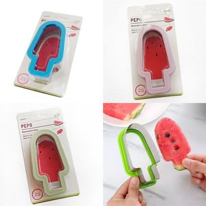 Vattenmelonskärare rostfritt stål söt design frukt glass popsicle skivning gadget verktyg