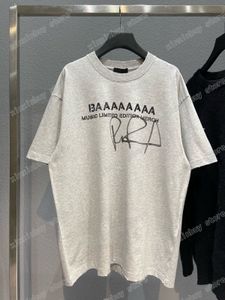 22SS män kvinnor designers t shirt signatur tryckt bokstäver paris tryck kort ärmbesättning halsgångare svart grå vit xinxinbuy xs-l