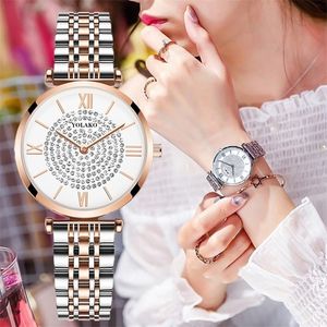 Gypsophila Diamond Design Watches Watches Fashion Srebrna okrągła tarcza ze stali nierdzewnej Zespół Kwarcowy Watch Watch Prezenty Relogiosfeminino 220530