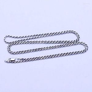 Kedjor Meibapj Real S925 Sterling Silver Vintage Thai Rope Chain Men's and Women's Necklace Exquisite Party Gift Jewellery