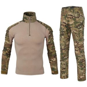 Trajes de pista para hombres traje de entrenamiento de rana de camuflaje hombres al aire libre calzones largos pantalones conjuntos de ropa de caza táctica de senderismo