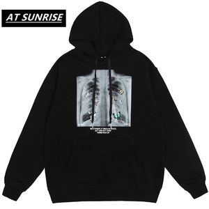 Hip Hop Oversize Hoodie Sweatshirt Men 2020 Streetwear Harajuku X-ray Butterfly Hooded Loose Hipster Fleece Plus Size 220402