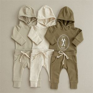 Fashion Baby Boys Clothing Sets Spring Autumn Girls Roupos Sport Tacksuits Kids Suits Sleeve Sleeve Jaqueta+calça 2 PCs 220507