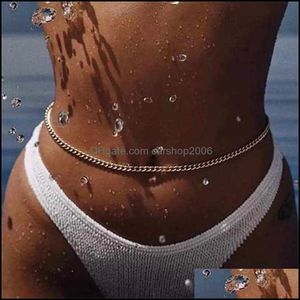 Bauchketten Körperschmuck Sexy Strand Metallkette Taille Zubehör für Frauen Bikini Gürtel Bund Geschenk Drop Lieferung 2021 Nih3Y