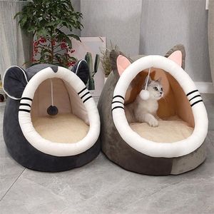 Warm Soft Cat Bed Winter House Cave Pet Dog Nest Kennel Kitten Sleeping Bag for Small Medium Dogs Supplies 220323