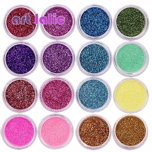 30 PCS Glitter Blandade färger Art Fine Glitters Powder Dust UV Gel Polish Acrylic Nail Tips Makeup Tools 220630