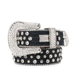 Cinture stilista Cintura Bb Simon per donna Cinture con strass Argento lucido diamante cristallo Cintura da donna Jeans Multicolore 61 colori