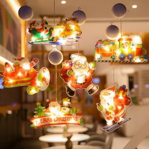 Strings Christmas Decoration Light With Suction Cup Hook Xmas Tree Hanging Lamp For Year Holiday Party Showcase Window DecorLED LEDLED LED