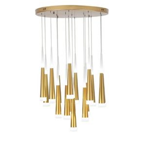 Pendant Lamps Simple Stairwell Chandelier Villa Duplex Building Modern Living Room Meteor Shower Lamp Rotating Staircase LED Long Chandelier