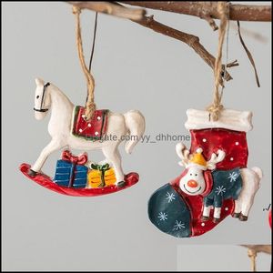 Other Event Party Supplies Festive Home Garden Christmas Resin Small Pendants Xmax Tree Decoration Accessories American Retro Pendant Deco