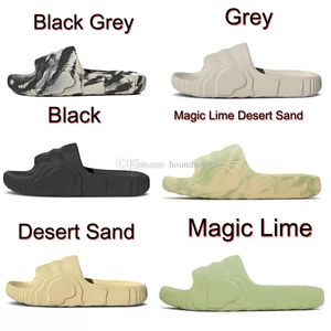 top version Adilette Slides Mens womens Slippers Black Grey Magic Lime Desert Sand flip flops platform Scuffs sandales Men women Foam Runner MXT Moon Grey