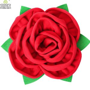 Pet Dog Snuffle Mat Nose Smell Training Rose Flower Pad Puzzle Toy Slow Feeding Bowl Food Dispenser Washable Toys 220510