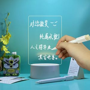 Night Lights Acrylic Message Board Light Desk Memo Tablet Holiday With Pen Office Home School Lamp Children Gift Deco LampNight