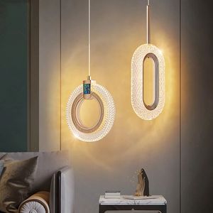 Lâmpadas pendentes nórdicas 85-265V Chandelador de iluminação interna Decoração da sala de estar para escadas em casa