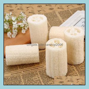 Bath Brushes Sponges Scrubbers Bathroom Accessories Home Garden Natural Loofah Luffa Sponge With For Body Remove The Dhy9F