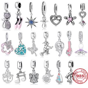 Srebro 925 Fit Pandora Charm 925 bransoletka urocze perfumy makijaż lakier do paznokci zestaw charms wisiorek DIY drobne koraliki biżuteria