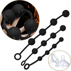 Massage Super Long Anal Beads Big Butt Plugs Toys for Woman Soft Anal Plug Anus Dilator Silicone Buttplug Sex Shop Prostate Massager