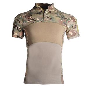 Men s T Shirts Military Tactical T Shirt Men Elasticity Breathable Sweatproof Camo Army Combat Hiking Outdoor Top Plus Size S XL SummerMen