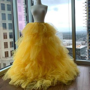 Юбки желтые бальные платья Туллуя юбка для женщин для женщин